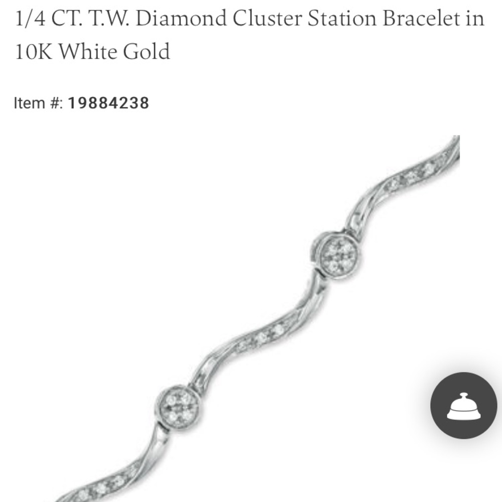 10K WG Bracelet with 1/4 CT TW Diamond Clusters